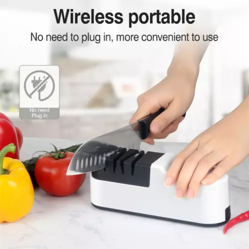 Electric Knife Sharpener Professional Kitchen Scissor Knife Sharpening Tool AU - Picture 4 of 11