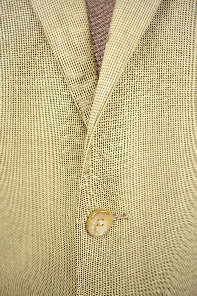 Traje Tallia Uomo 1995-2004 color tostado claro a cuadros lana/seda 3 rollos 2 dos piezas talla: 44L Foto 2 de 4