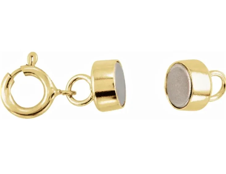 Anel de mola extensor corrente ouro amarelo sólido 4,5 mm 14k fecho magnético 1/2" EUA - Imagem 2 de 4