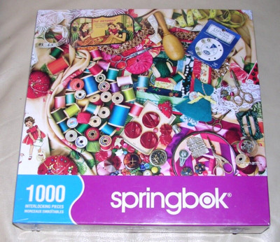 NEW 2009 HTF Sew Sweet Sewing Machine Bonner Craft 1000 Piece Puzzle Springbok