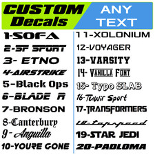 Custom Vinyl Sport Decal Any Text Name For Cars Trucks Bikes 26 Colors 1
