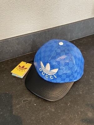 Gucci X Adidas GG Canvas Baseball Cap Blue Size M, Collaboration 