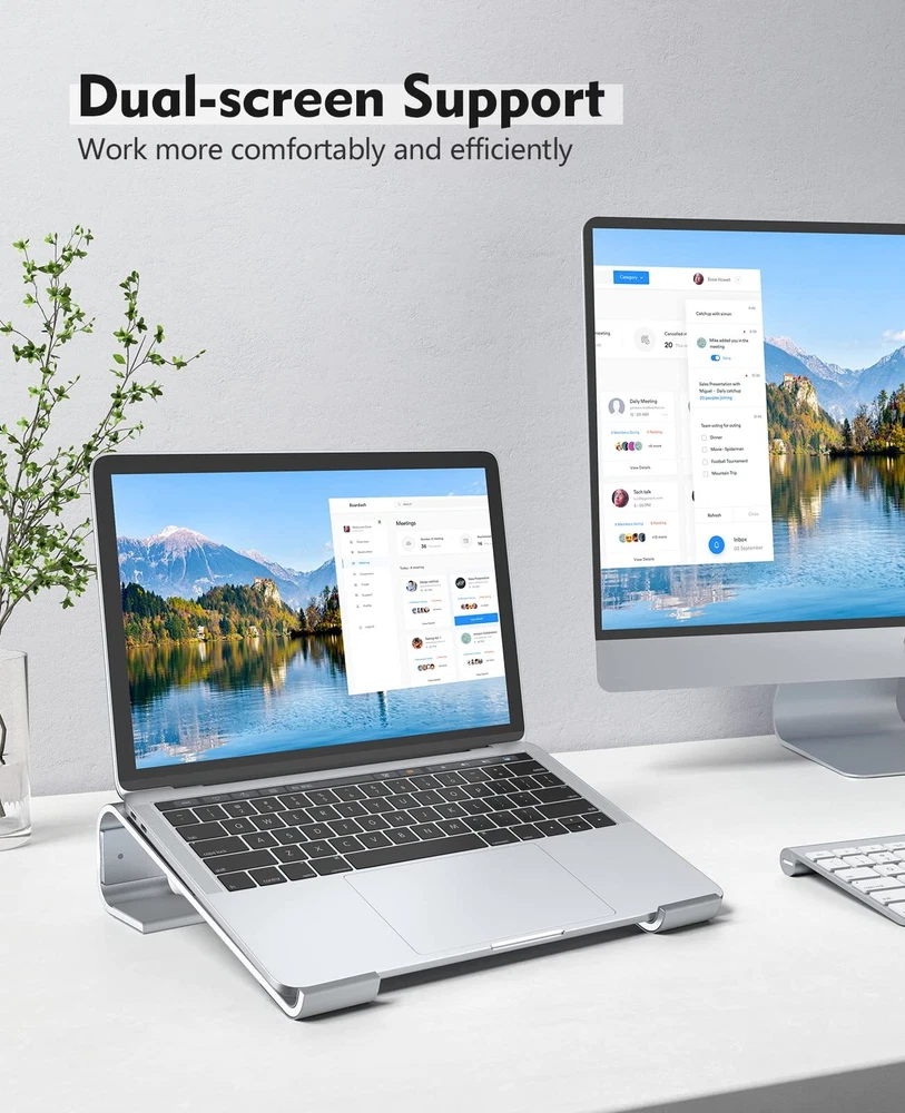Aluminum Laptop Stand for Desk - Sturdy Ergonomic Cooling Riser