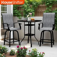 2 pcs Patio Outdoor Dining Chair Ergonomic Back Rest Quick Dry Weatherproof