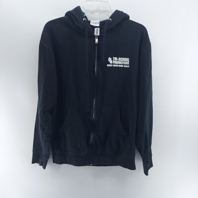 independent trading sweatshirt men size medium washed black full zip hoodie 