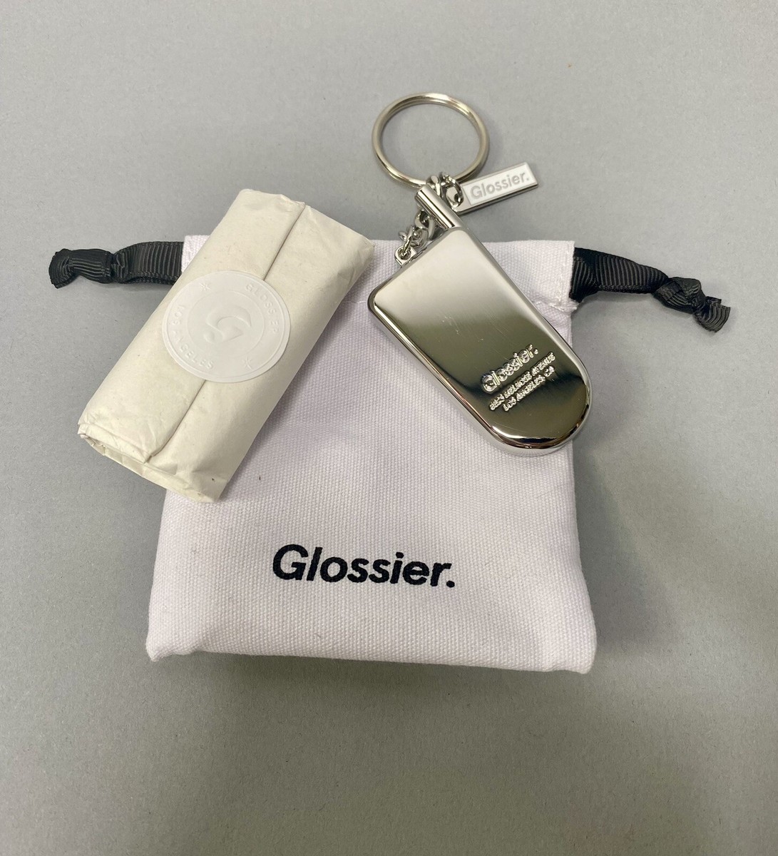 Glossier Los Angeles Flip Phone Mirror Keychain LA Exclusive