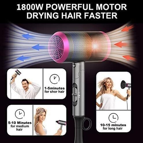 Professional Hair Dryer Powerful Negative Ionic Hairdryer Diffuser Blow Dryer US - Picture 3 of 12