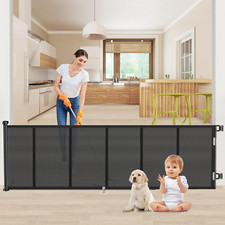 Extra Wide 120" Retractable Baby Gate for Kids  Pets - Indoor/Outdoor Safety