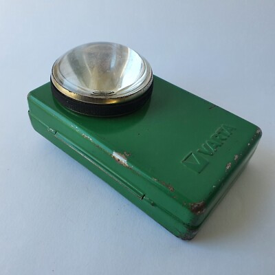 Lampe Torche Vintage Varta 659 - Verte - Fonctionne Avec Piles LR20 - Occasion
