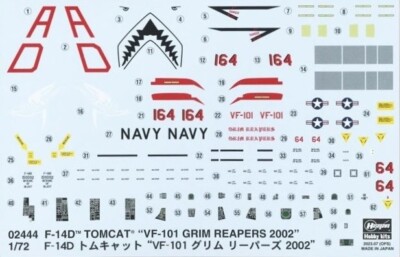 Hasegawa 02444 1/72 F-14D VF-101 “Grim Reapers” - USA Ship'n | eBay