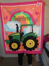 Peace  Love Tractor Baby Quilt