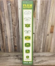John Deere Historical Logo 30" Large Metal Tin Sign Vintage Farm Tractor Barn