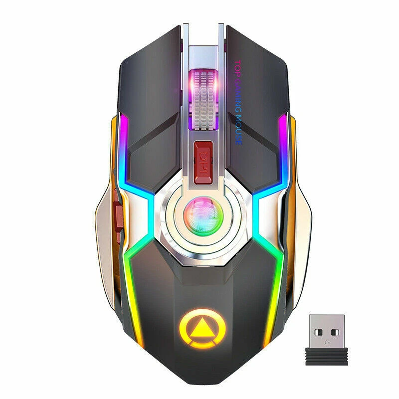 Wireless Gaming Mouse Rechargeable Silent Ergonomic 7 Keys LED RGB Backlit - Image 3 of 4