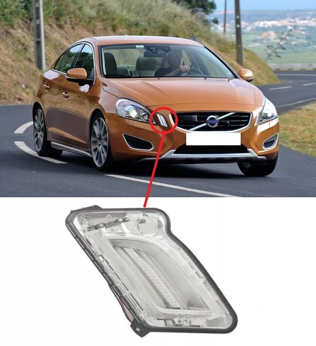 FRONT DRL LED LIGHT LAMPS RIGHT VOLVO S60 V60 2010 2013