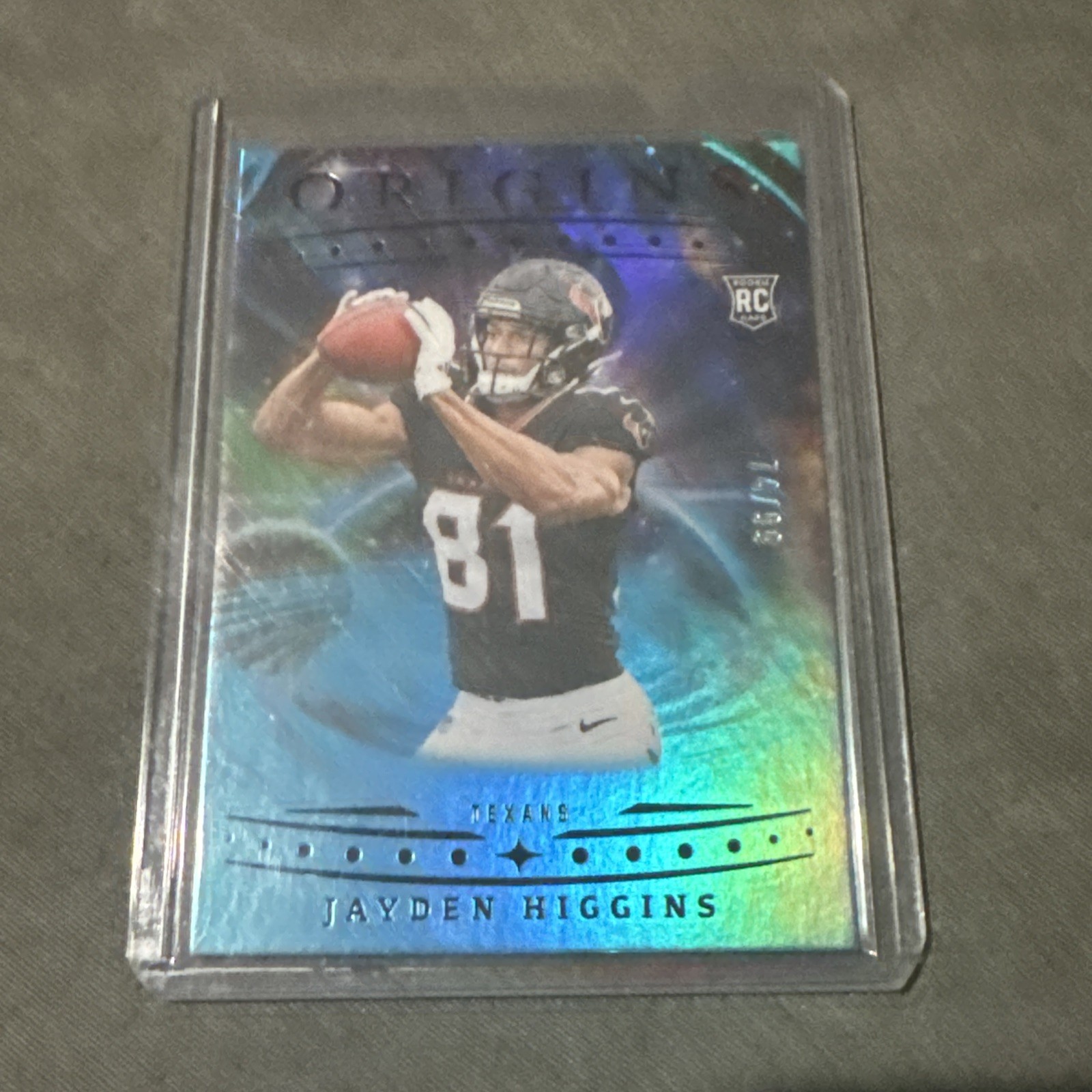 2025 Panini Origins Jayden Higgins #132 Holo Blue #/99 Rookie (RC)