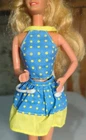Vintage 1991 Barbie Blue And Yellow Polka Dot Skirt a Halter Top Outfit Set