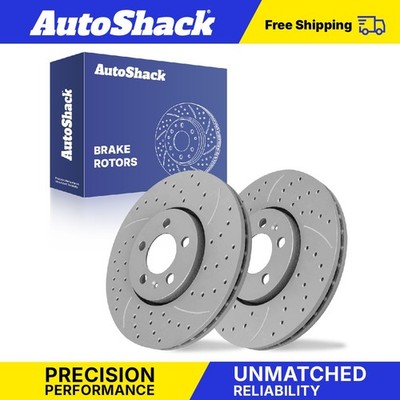 Front Drilled Slotted Brake Rotors Pair for Volkswagen, Jetta 1999-2006