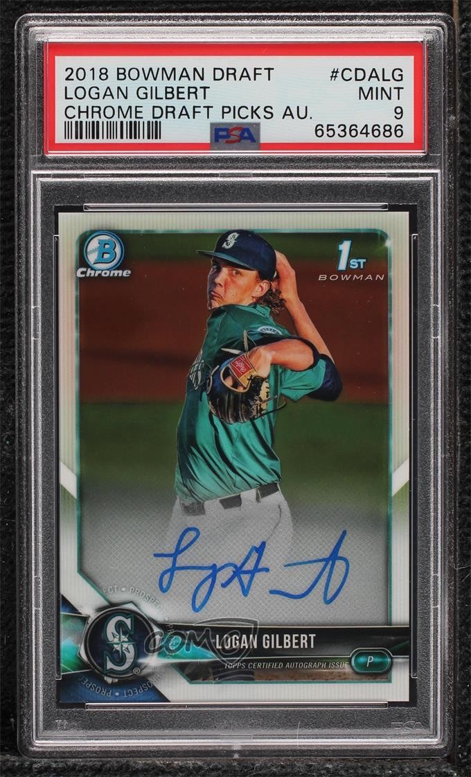 2018 Bowman Draft Chrome Pick Logan Gilbert #CDA-LG PSA 9 MINT Auto b7i