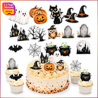 Esspapier Tortendeko 48 StüCk Halloween Kuchen Deko Essbar FüR Feiern