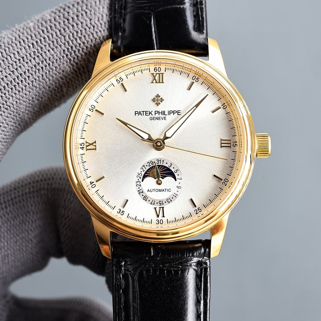 Patek Philippe Mens 40MM Automatic Mechanical Luxury Watch