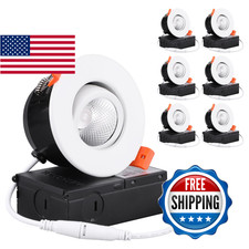 Torchstar 3 Inch Gimbal Led Recessed Light Junction Cri 90 Dimmable Swivel