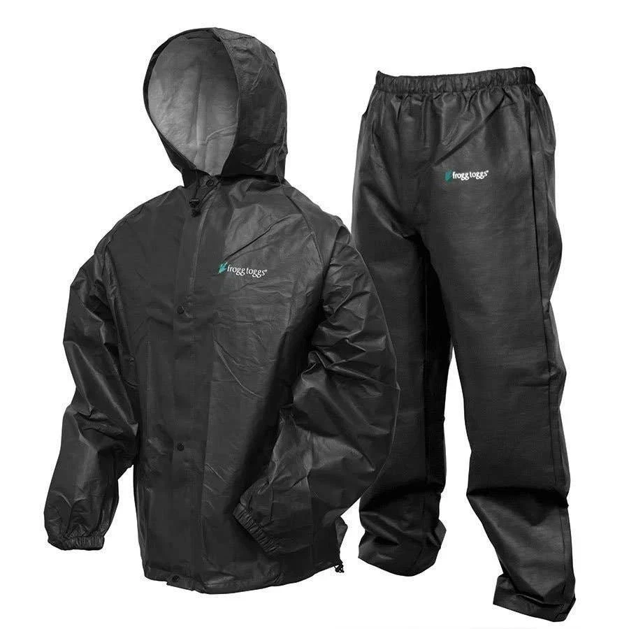 Frogg Toggs All Sport Rain Suit, Size LARGE~BLACK