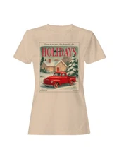 Vintage Holiday Red Truck Scene Women's T-shirt