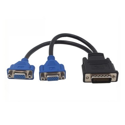 DMS-59 Pin to 2 VGA Splitter Adapter Cable Good Compatibility Lightweight