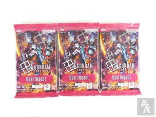 (4277) 3x Eng Ver GD02 Dual Impact Booster Packs Gundam Card Game Bandai