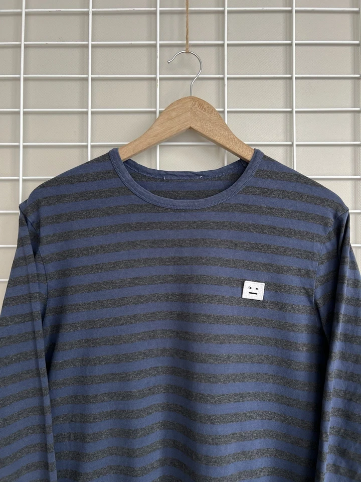 Acne Studios Tage Face Stripes PAW16 Long Sleeve Mens Size L Cotton Pullover - Image 2 of 4