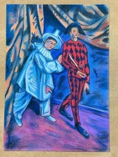 Paul Cezanne (Handmade) Mixed Media Paper Drawing Signed and Stamped