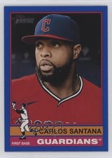 2025 Topps Heritage Dark Blue Border Carlos Santana #233 2g8