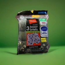 Hanes Boys Sz L 14-16 Tagless Boxer Briefs Wicking Comfort Pack Of 3 New Green