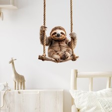 Sloth on The Swing Wall Decal Animal Wall Sticker
