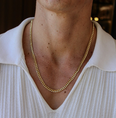 14K MASSIVES Gold Miami Kubanische Panzerkette 5mm Kette Halskette 22'', Unisex Erwachsene 585