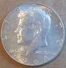 1964 P 90% Silver Kennedy Half Dollar Actual coin pictured [#104P]