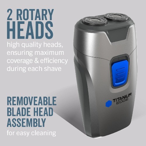 Titium Edge Razor Titanium Edge Micro Rotary Shaver – Men’s Electric Razor for Face, Neck ...