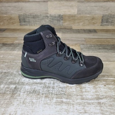 Hanwag Torsby Lady GTX Hiking Boots Sz 7 Asphalt Mint Leather Lace Up Mid Top