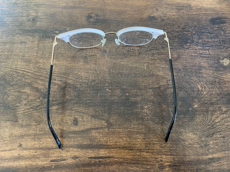 Pearl, Gold, & Black Browline Frames Only Semi Rimless Retro Vintage Looking - Image 3 of 4