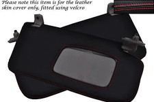 FITS SUBARU IMPREZA WRX STI 2001-2004 2X SUN VISORS LEATHER COVERS RED STITCH