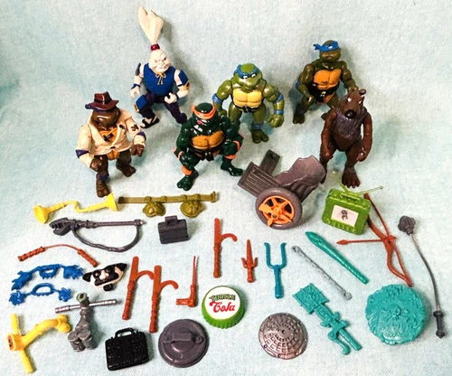 Teenage Mutant Ninja Turtles TMNT Figures & Accessories Lot  1980's & 1990's VTG