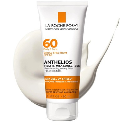 La Roche-Posay Anthelios Melt-In Milk Sunscreen SPF 60, Sunscreen For Body & Fac