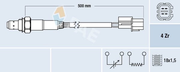 Lambdasonde Sensor Abgassteuerung FAE 77344 FüR Chevrolet Daewoo Aveo Kalos T250-image