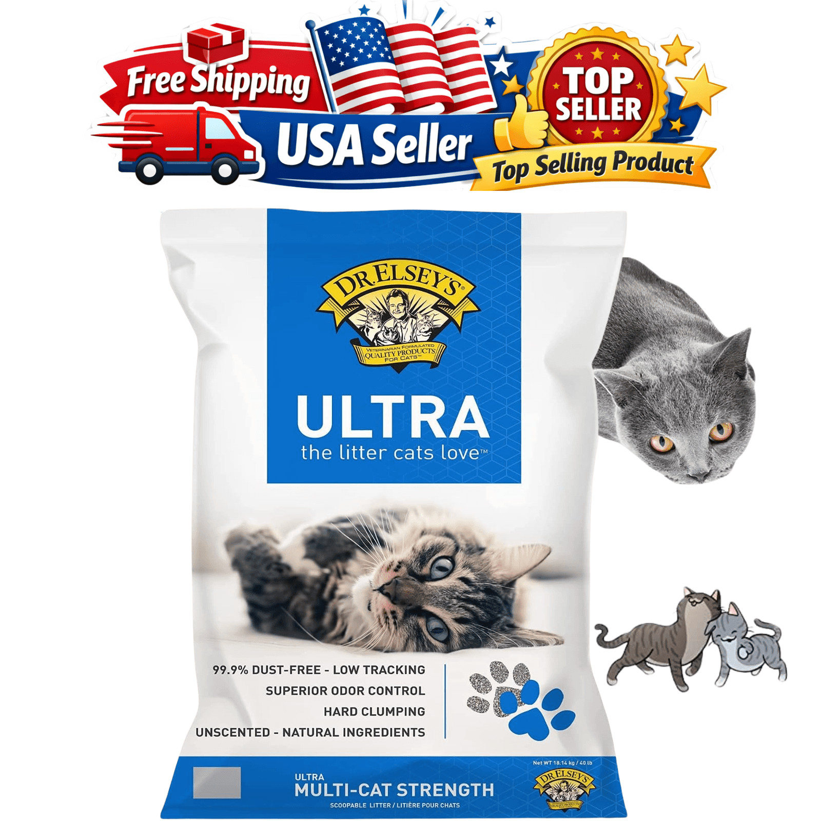 Dr. Elsey's Ultra UnScented Clumping Clay Cat Litter 40 lb. 