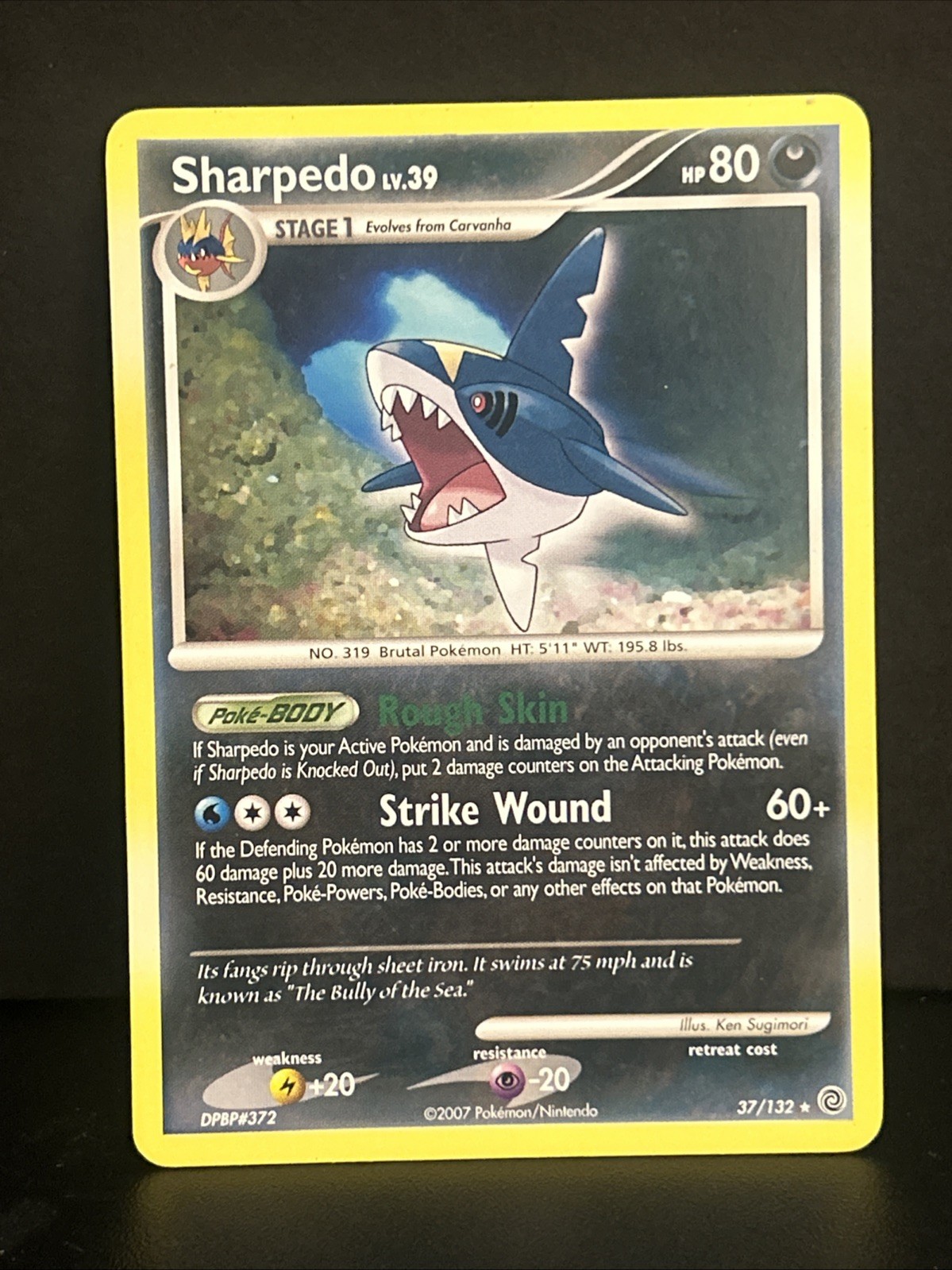 Pokemon Diamond & Pearl - Secret Wonders Sharpedo #37 LP