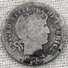 1906 O Barber Dime : Low Mintage 2.6M Key Date, Original Tone - .9 Fine Silver