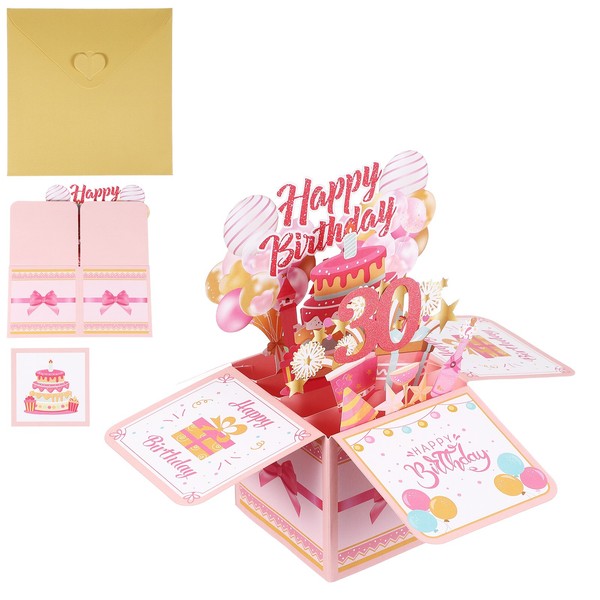 30. Geburtstagskarte, Lustige Karte Zum 30. Geburtstag, Rosa, Als Geschenk-image