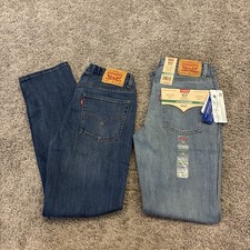 Lot of 2 Levi's 511 Boys Straight Jeans 16REG 28x30 Wash Denim 1 New 1 Good