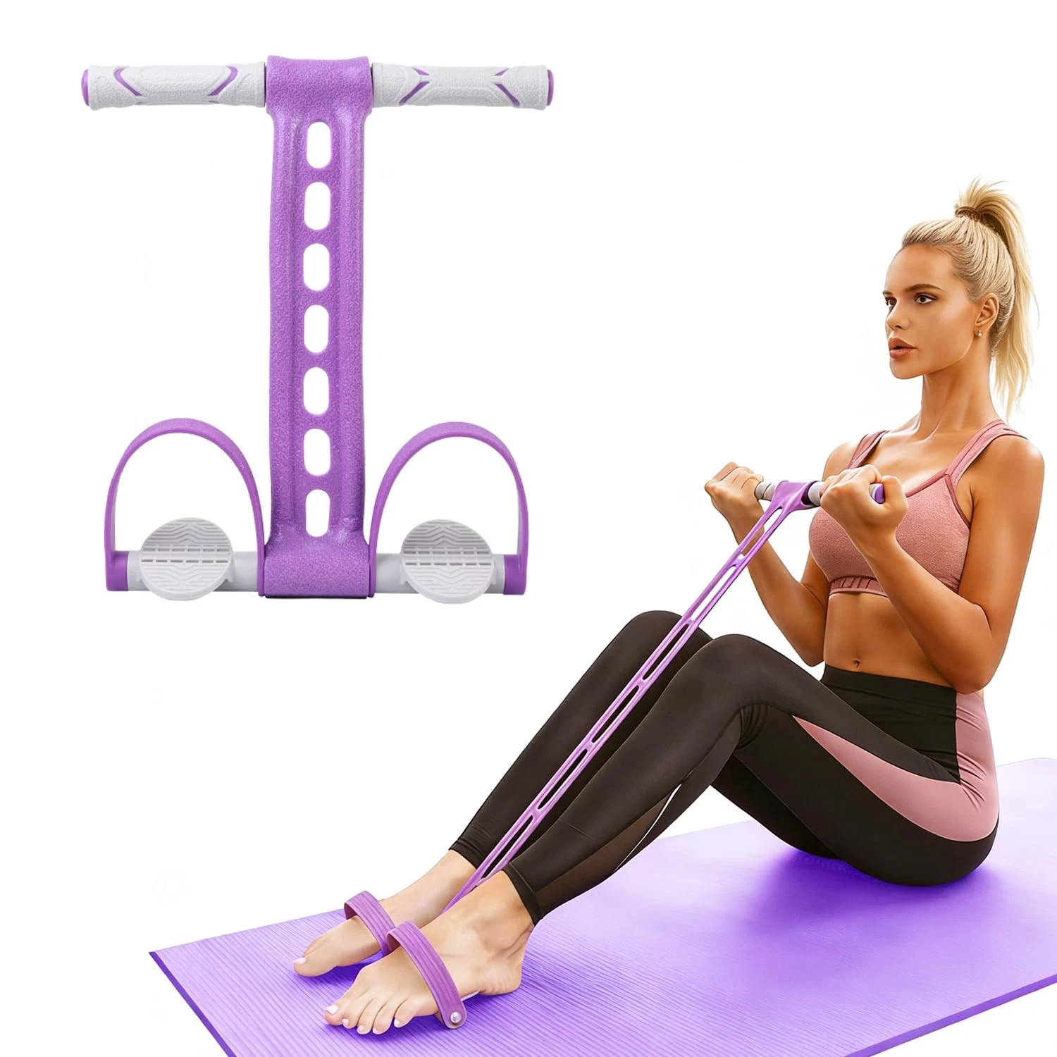 Pedal Resistance Bands with Handles Exercise Bands Multifunction Tension Rope...