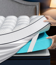 4 Inch Dual Layer Memory Foam Mattress Topper Twin Size - 2" Cooling Gel Memory